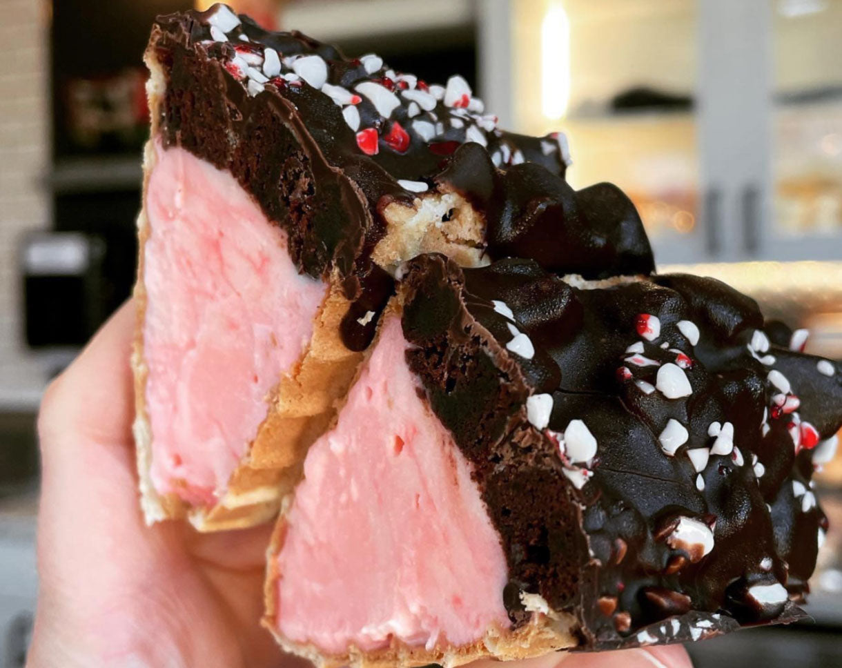 Collection of Peppermint Brownie Ice Cream Taco from Sebastopol Is a Holiday Showstopper in a gallery layout